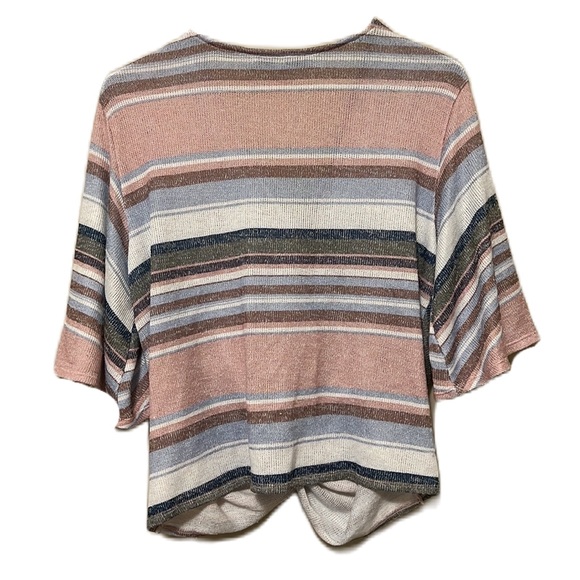 Gypsies & Moondust, Short Wide Sleeves, Knot Hem Top, Multi Colors, Small - Picture 2 of 5